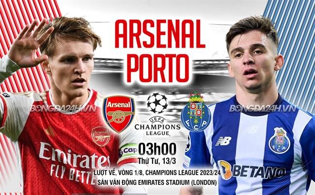 Dự đoán trận Arsenal vs Porto (03h00 ngày 13/3): Kỳ vọng màn lật ngược đầy kịch tính